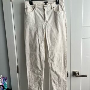 Eileen Fisher Organic White Denim Jeans Sz 8